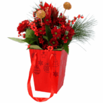 BAG WITH CHRISTMAS FLOWERS