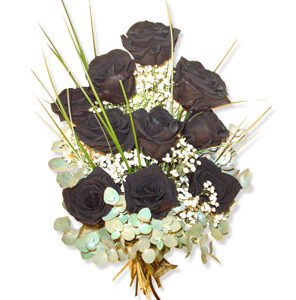 12 ROSAS NEGRAS LIOFILIZADAS