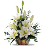 WHITE LILIES BASKET