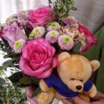 ASSORTED BOUQUET WITH TEDDY BEAR