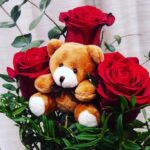 3 ROSAS CON OSO PELUCHE