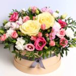 CAJA SOMBRERERA ROSAS PASTEL