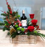 CAJA DE  NAVIDAD CON VINO O BOMBONES