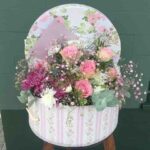 HAT BOX OF MIXED FLOWERS