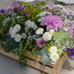 RUSTIC BOX OF FIELD FLOWERS