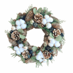 CHRITSMAS DOOR WREATH WITH PINE CONES - Image 2